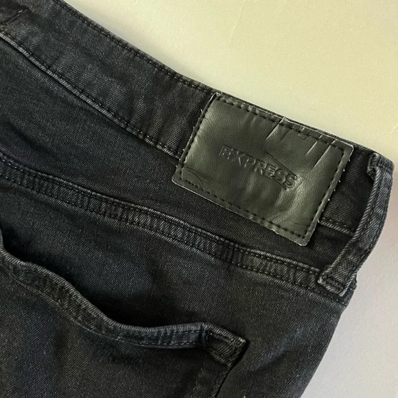Express Men's Black Jeans Slim Straight - 34x32 - Picture 3 of 4